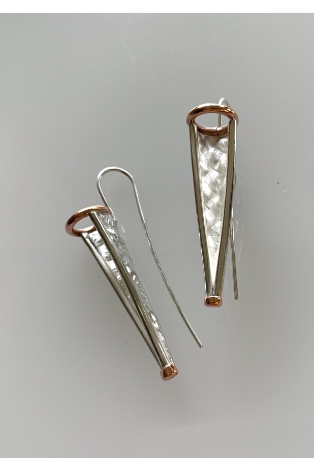 Silver Earrings with copper