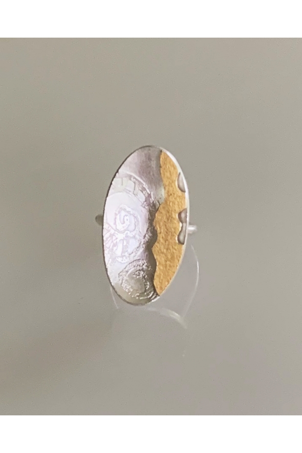 Silver and gold rings