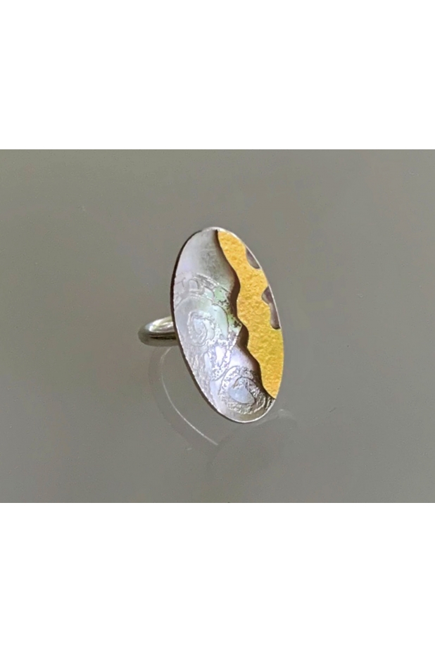 Silver and gold rings