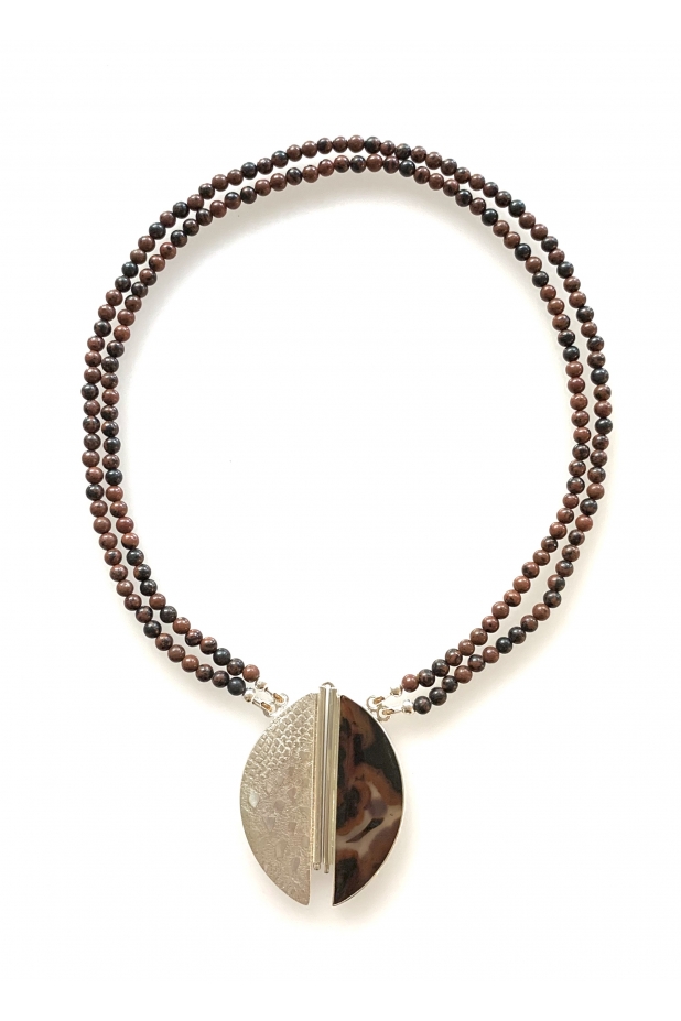 Neckpiece with Brazilian agate