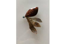 "My Backyard #12"  pin My Backyard #12 pin. Sterling silver, copper, jasper, topaz.