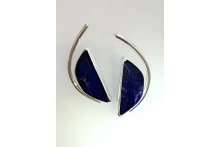 Sterling silver, lapis, earrings.